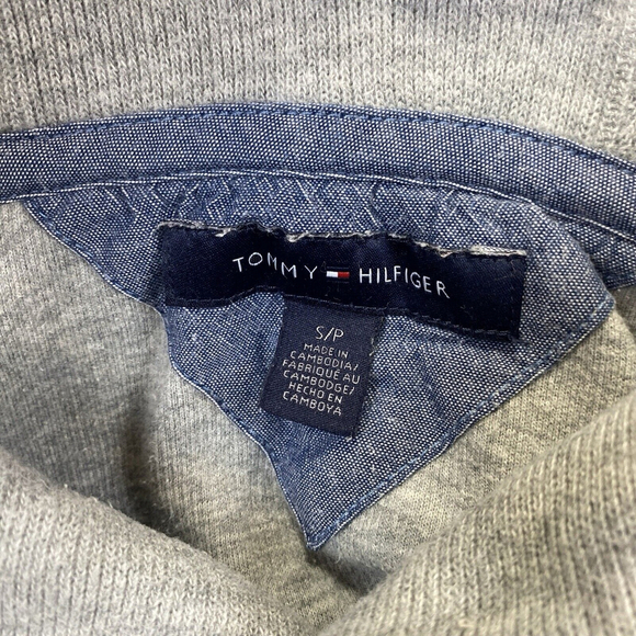 Tommy Hilfiger Mens Shawl Collar Sweater Size S Gray Knit Cotton Pullover - Picture 3 of 10